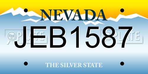 JEB1587 Nevada License Plate