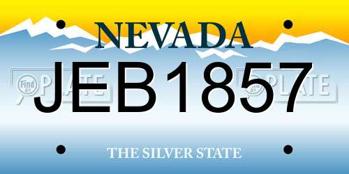 JEB1857 Nevada License Plate