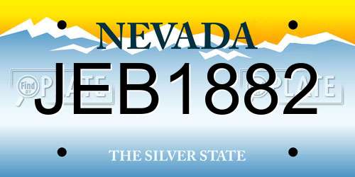 JEB1882 Nevada License Plate