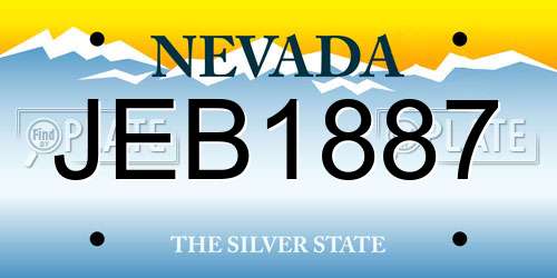 JEB1887 Nevada License Plate