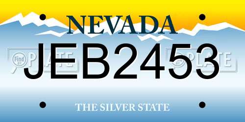 JEB2453 Nevada License Plate
