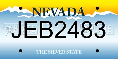 JEB2483 Nevada License Plate