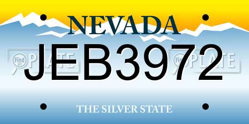 JEB3972 Nevada License Plate