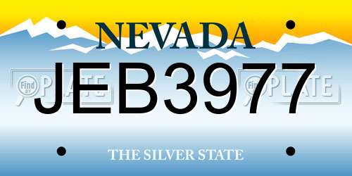 JEB3977 Nevada License Plate