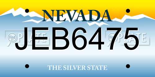 JEB6475 Nevada License Plate
