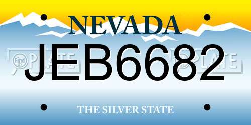 JEB6682 Nevada License Plate