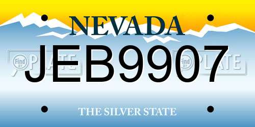 JEB9907 Nevada License Plate