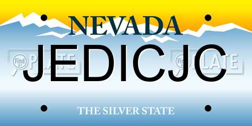 JEDICJC Nevada License Plate