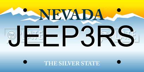 JEEP3RS Nevada License Plate