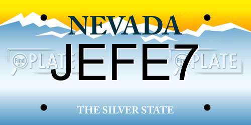 JEFE7 Nevada License Plate