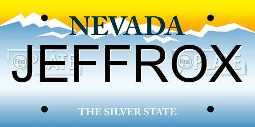 JEFFROX Nevada License Plate