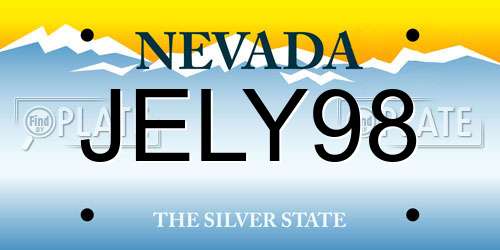 JELY98 Nevada License Plate