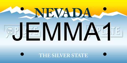 JEMMA1 Nevada License Plate