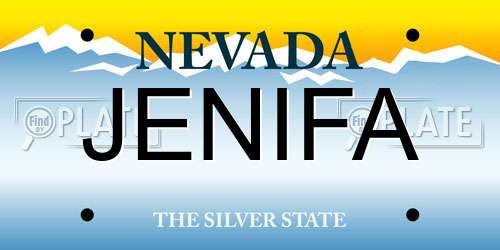 JENIFA Nevada License Plate
