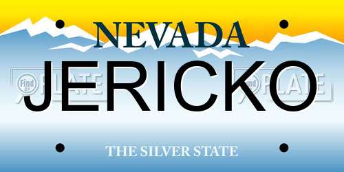 JERICKO Nevada License Plate