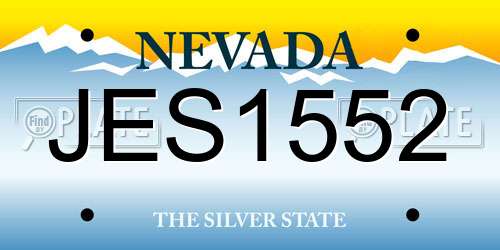 JES1552 Nevada License Plate