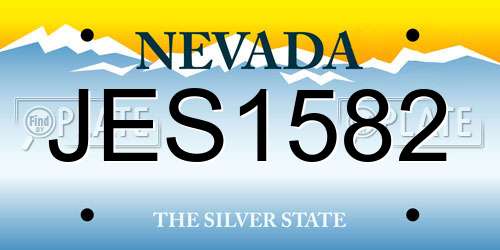 JES1582 Nevada License Plate