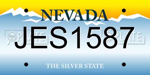 JES1587 Nevada License Plate