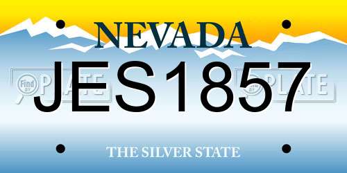JES1857 Nevada License Plate