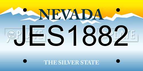 JES1882 Nevada License Plate