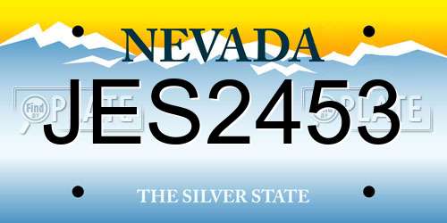 JES2453 Nevada License Plate