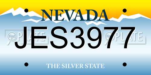 JES3977 Nevada License Plate
