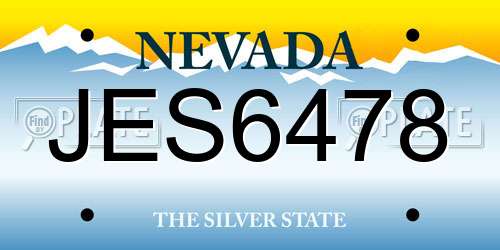 JES6478 Nevada License Plate