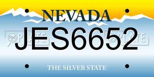 JES6652 Nevada License Plate