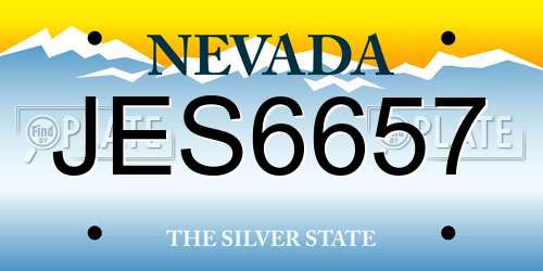 JES6657 Nevada License Plate
