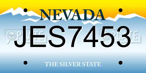 JES7453 Nevada License Plate