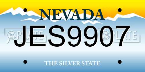 JES9907 Nevada License Plate