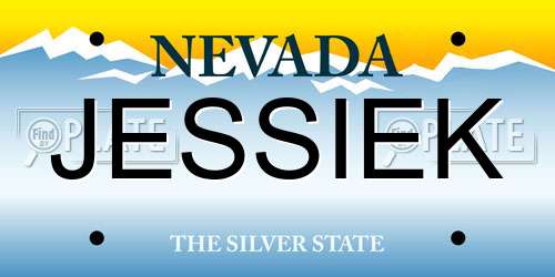JESSIEK Nevada License Plate