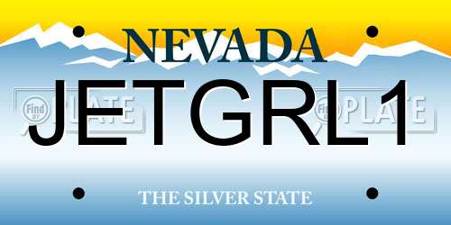 JETGRL1 Nevada License Plate