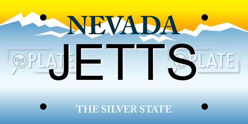 JETTS Nevada License Plate