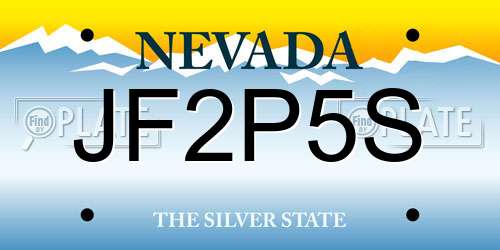JF2P5S Nevada License Plate