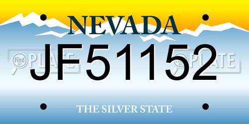 JF51152 Nevada License Plate