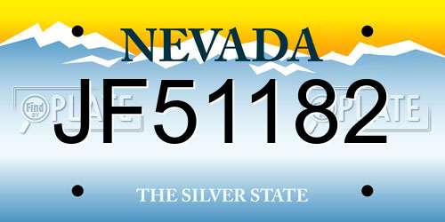 JF51182 Nevada License Plate