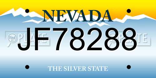 JF78288 Nevada License Plate