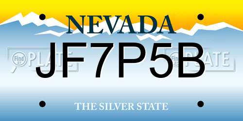 JF7P5B Nevada License Plate