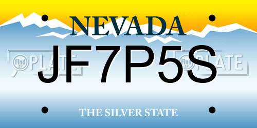 JF7P5S Nevada License Plate
