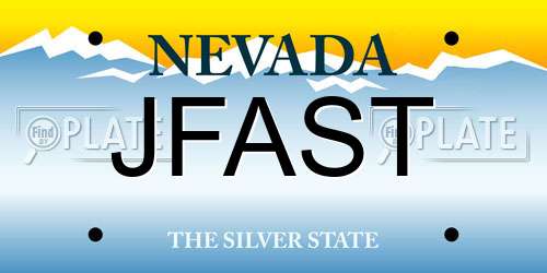 JFAST Nevada License Plate
