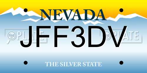 JFF3DV Nevada License Plate