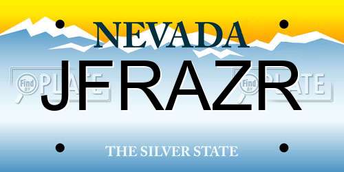 JFRAZR Nevada License Plate