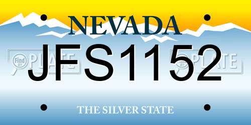 JFS1152 Nevada License Plate