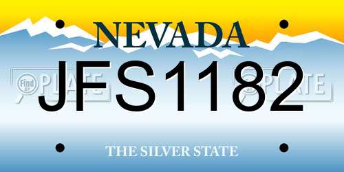 JFS1182 Nevada License Plate