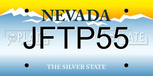 JFTP55 Nevada License Plate