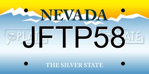 JFTP58 Nevada License Plate