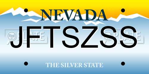 JFTSZSS Nevada License Plate