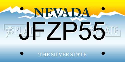 JFZP55 Nevada License Plate