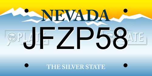 JFZP58 Nevada License Plate